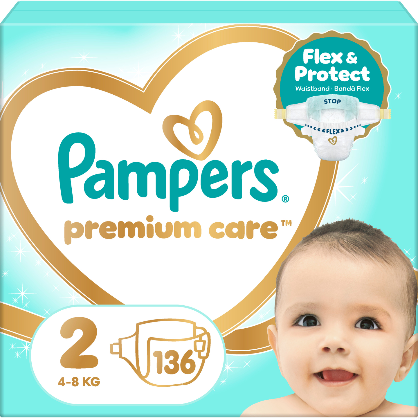 Одноразові підгузки Pampers Premium Care Розмір 2 (4-8 кг), 136 шт. (80845207)